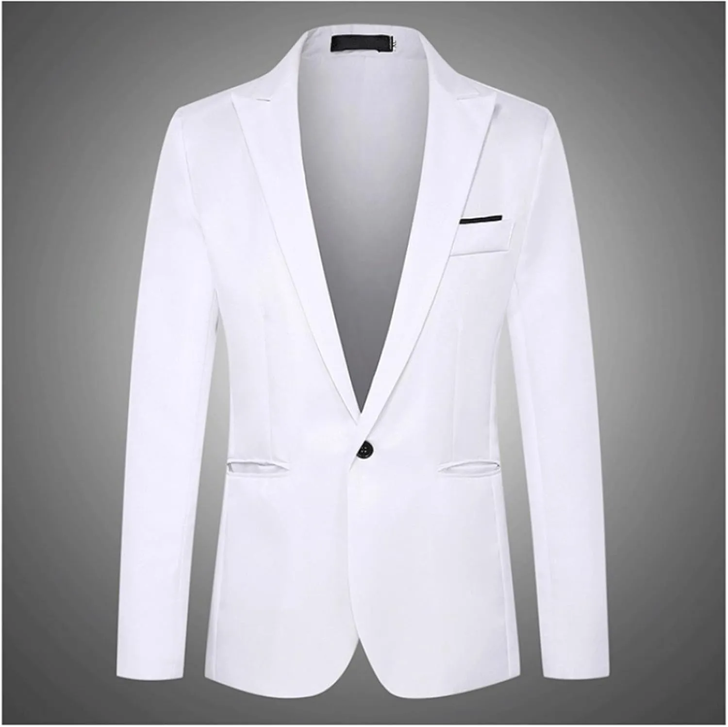 Men's Suit Jacket Classic Fit Patchwork Blazer Stretch One Button Regular Pocket Lapel Premium Knit Dinner Sport Coat