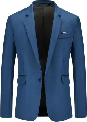 Men's Suit Jacket One Button Elegant Solid Slim Fit Single Breasted Party Blazer Jackets Casual Outwear & Jackets