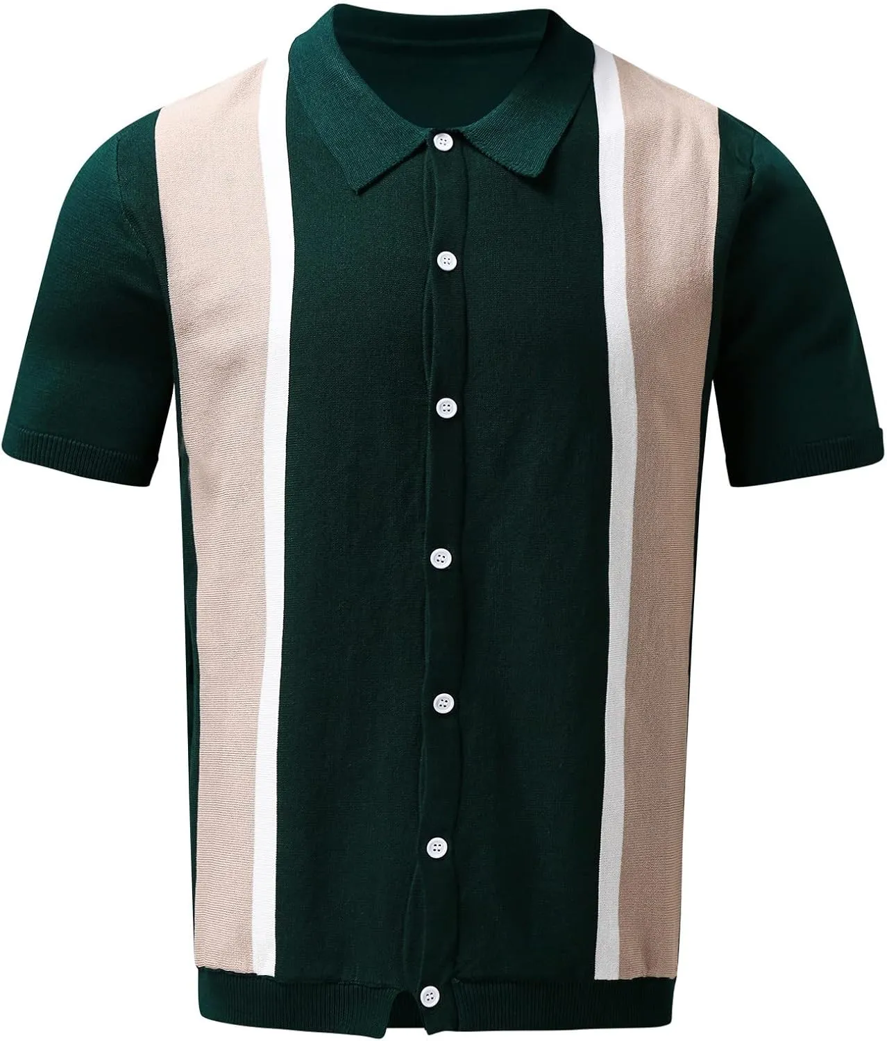 Mens Summer Striped Polos Golf Shirts Designer Pullover Modern Knit Shirts Slim Fit Short Sleeve Vintage Cardigans