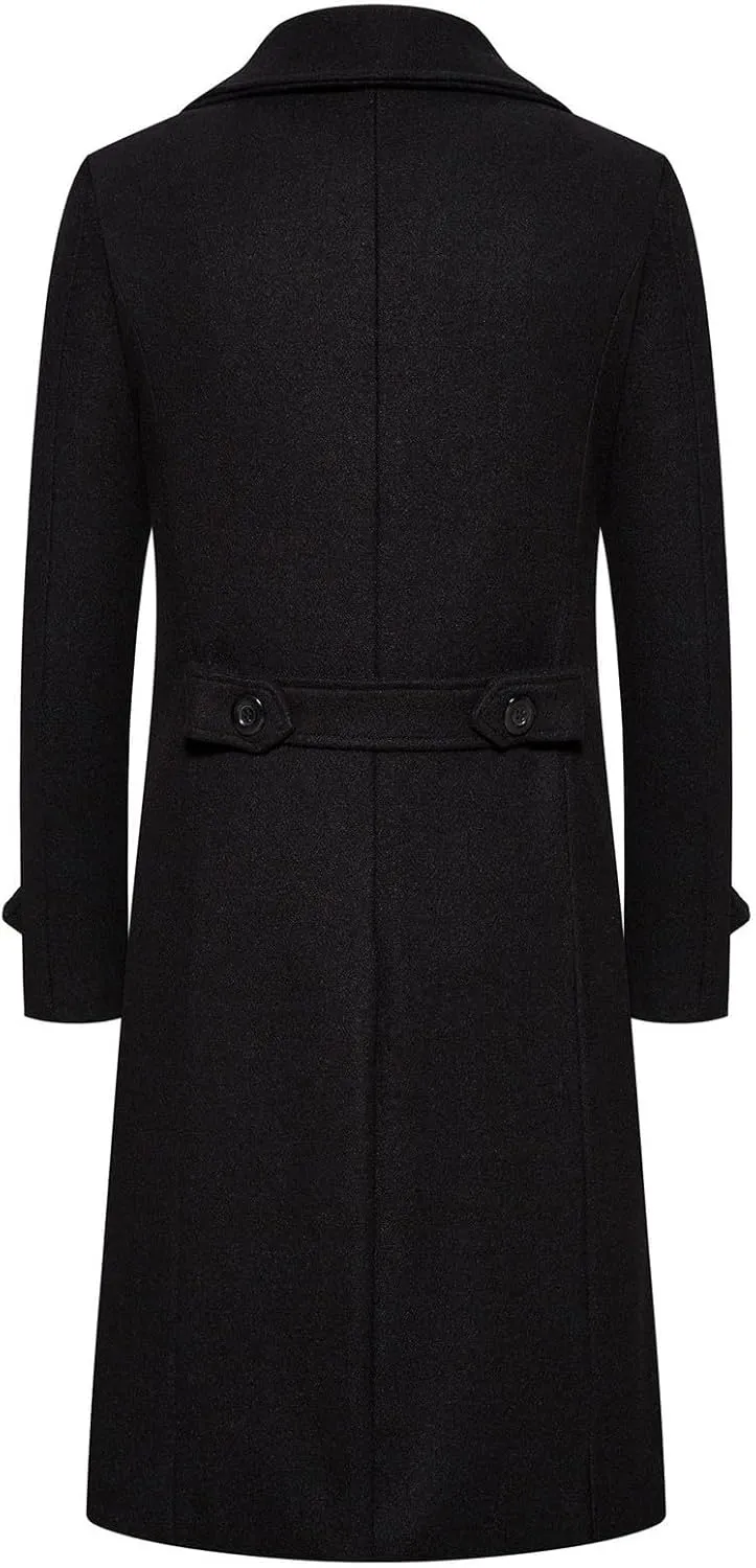 Mens Trench Coat Windbreaker Jacket Lamb Suede Coat Trench Lapel Long Jacket Soft Elegant Windbreaker Men's Trench