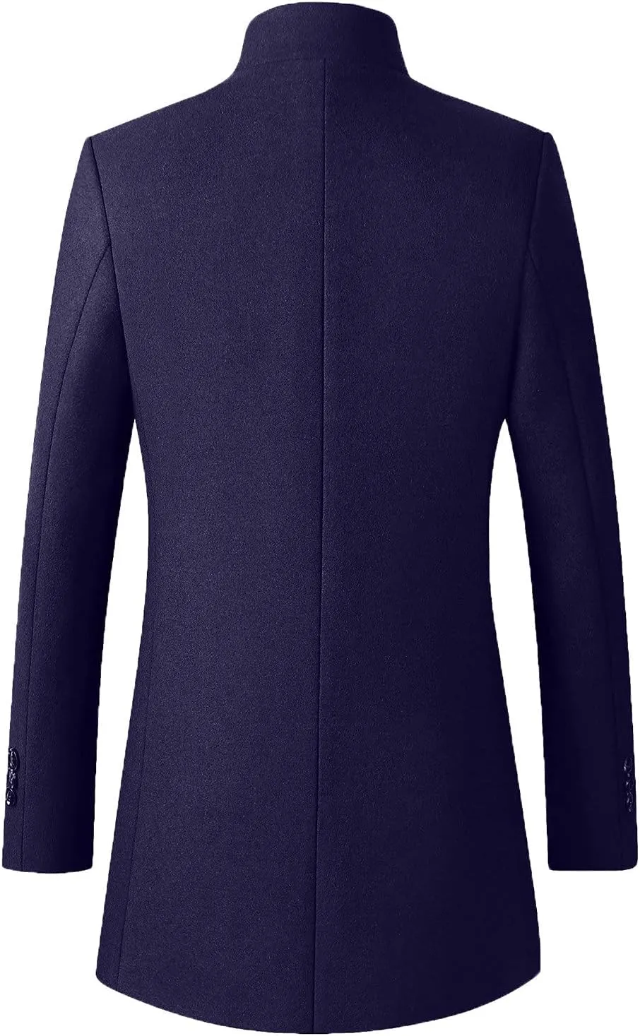 Men's Trench Coat Wool Blend Slim Fit Top Coat Single Breasted Business Overcoat Peacoat Men's