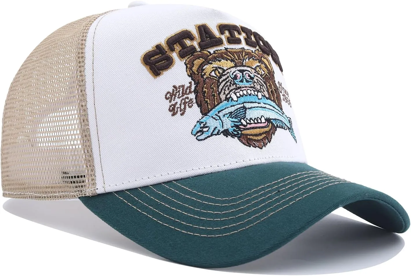 Men's Trucker Hat Mesh Back Hat Structured Baseball Cap Unisex Original Adjustable Snapback Hats
