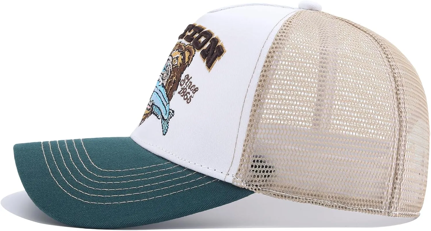 Men's Trucker Hat Mesh Back Hat Structured Baseball Cap Unisex Original Adjustable Snapback Hats