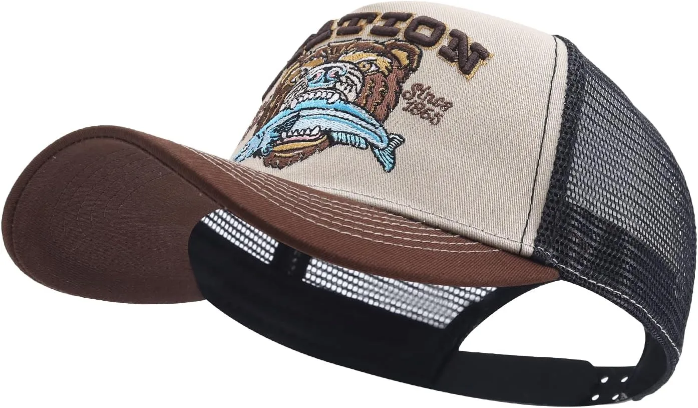 Men's Trucker Hat Mesh Back Hat Structured Baseball Cap Unisex Original Adjustable Snapback Hats