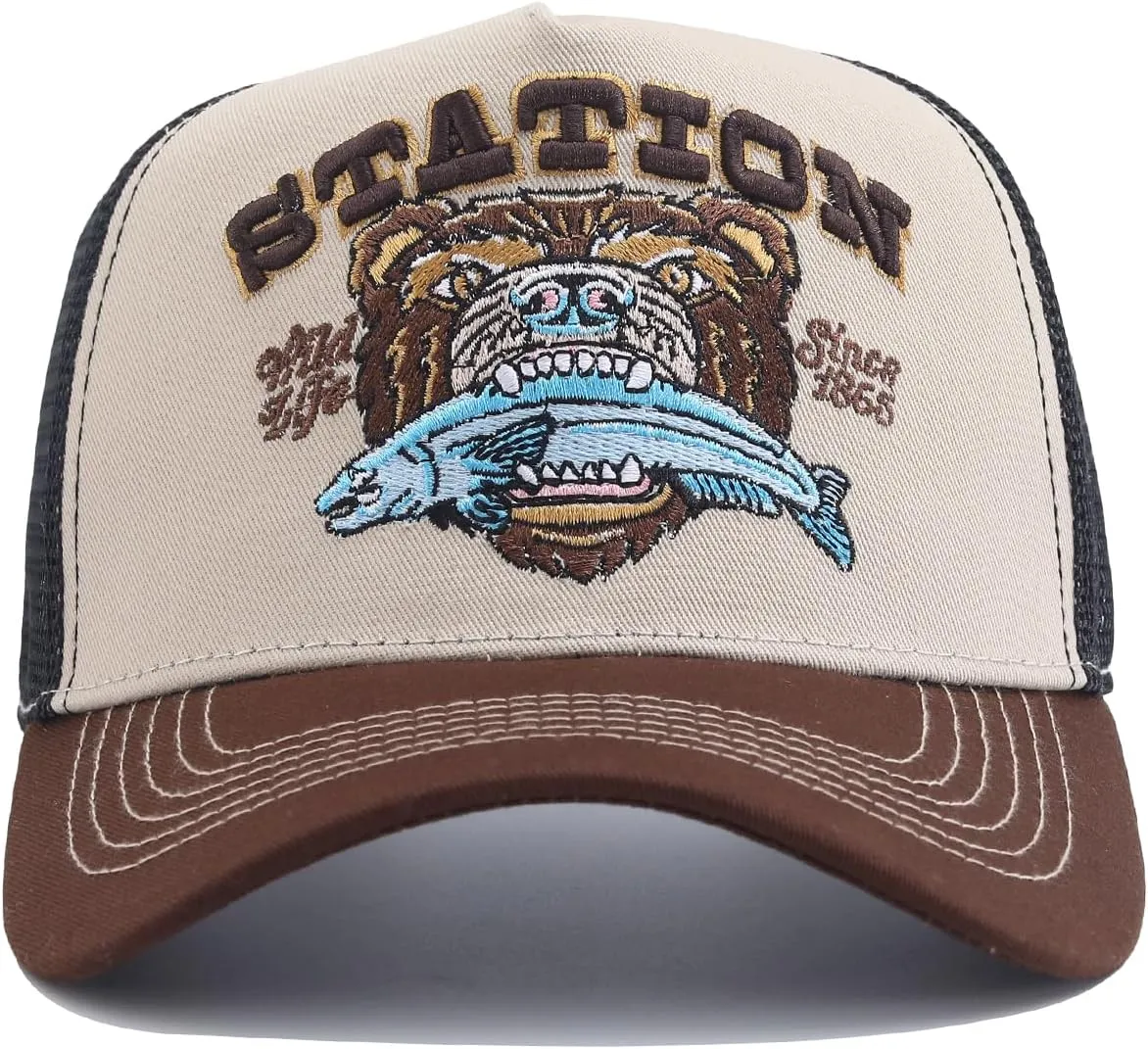 Men's Trucker Hat Mesh Back Hat Structured Baseball Cap Unisex Original Adjustable Snapback Hats