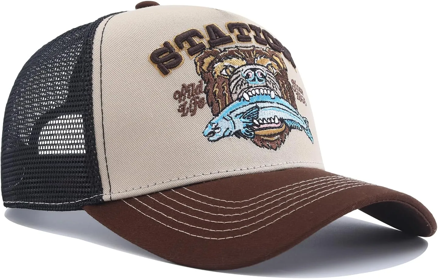 Men's Trucker Hat Mesh Back Hat Structured Baseball Cap Unisex Original Adjustable Snapback Hats
