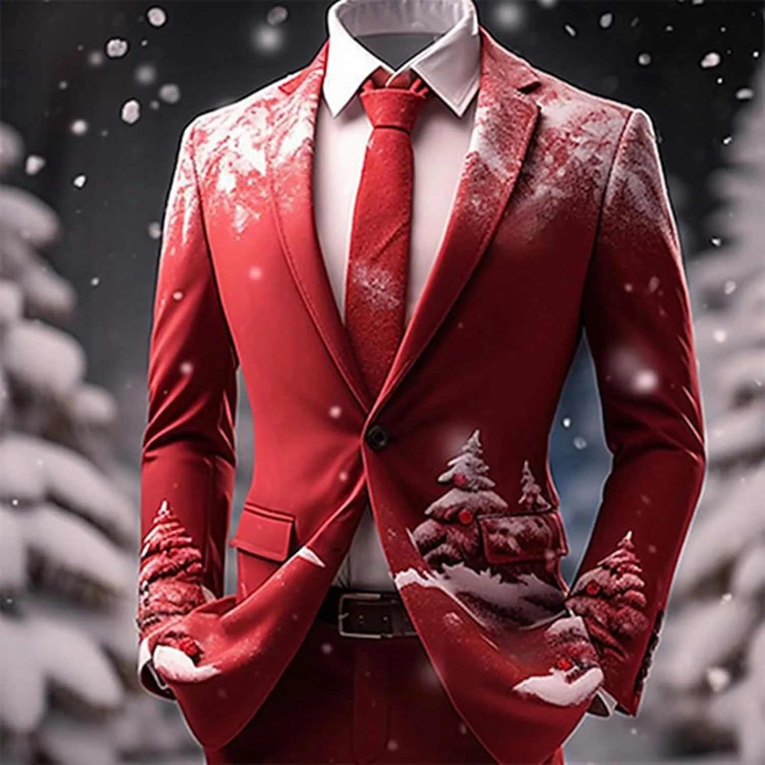Men's Ugly Christmas Suit Jacket Plus Size Funny Xmas Party Blazer Sport Coats