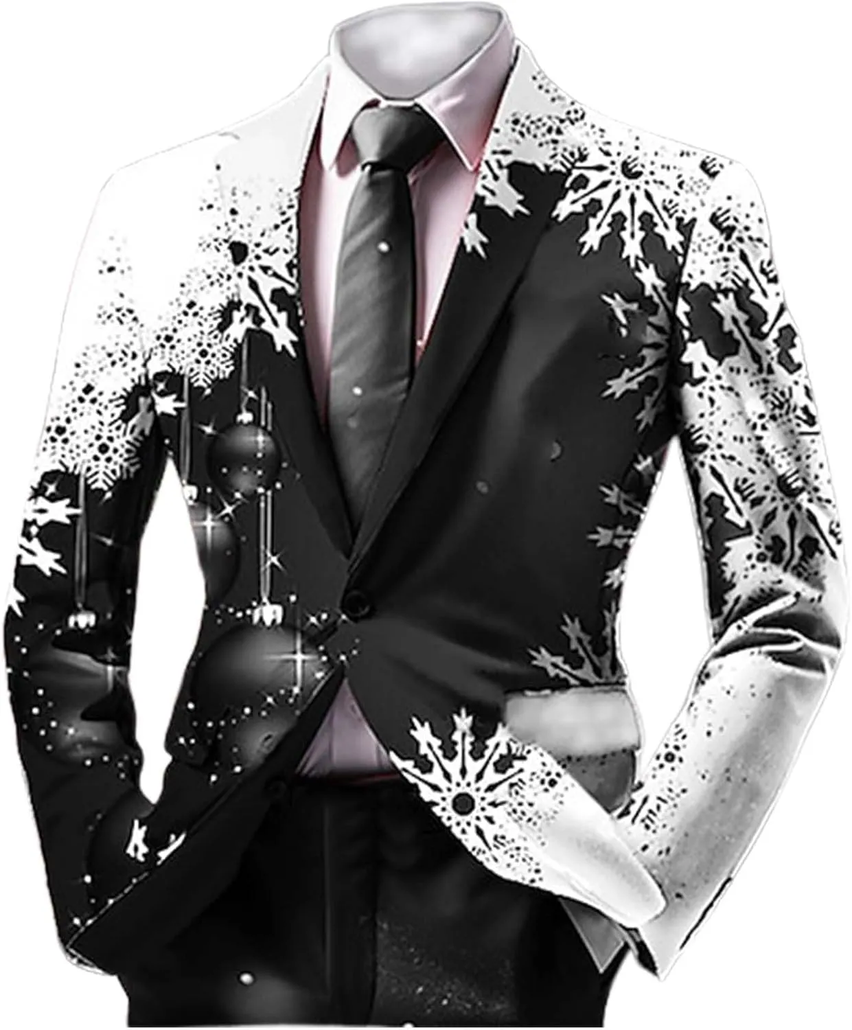 Men's Ugly Christmas Suit Jacket Plus Size Funny Xmas Party Blazer Sport Coats