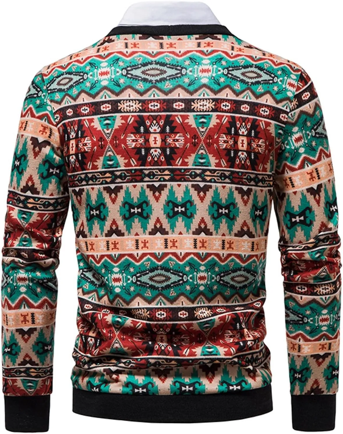 Men's Vintage Argyle Plaid Button Down Cardigan Sweater V-Neck Casual Slim Fit Long Sleeve Knitted Sweaters