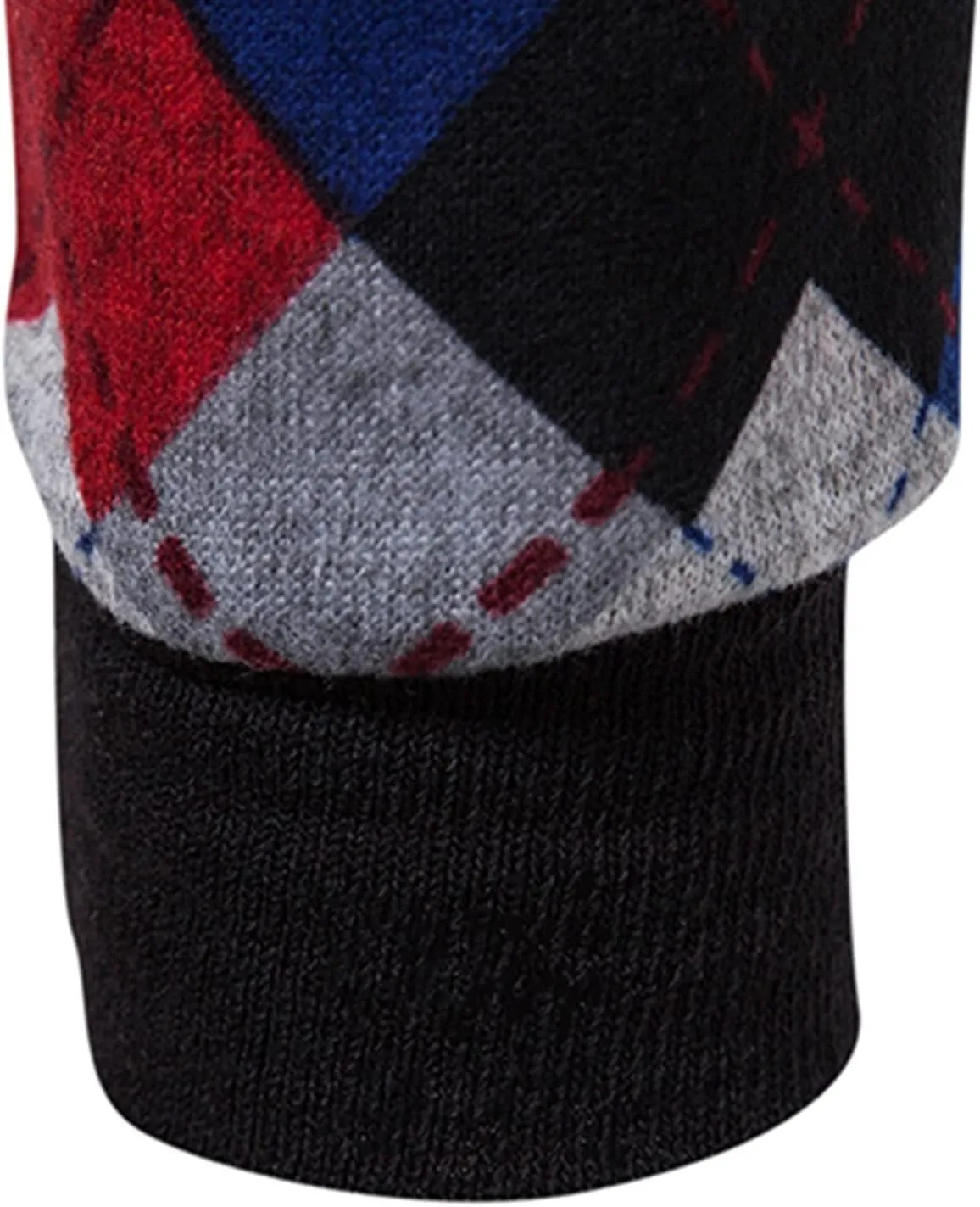 Men's Vintage Argyle Plaid Button Down Cardigan Sweater V-Neck Casual Slim Fit Long Sleeve Knitted Sweaters
