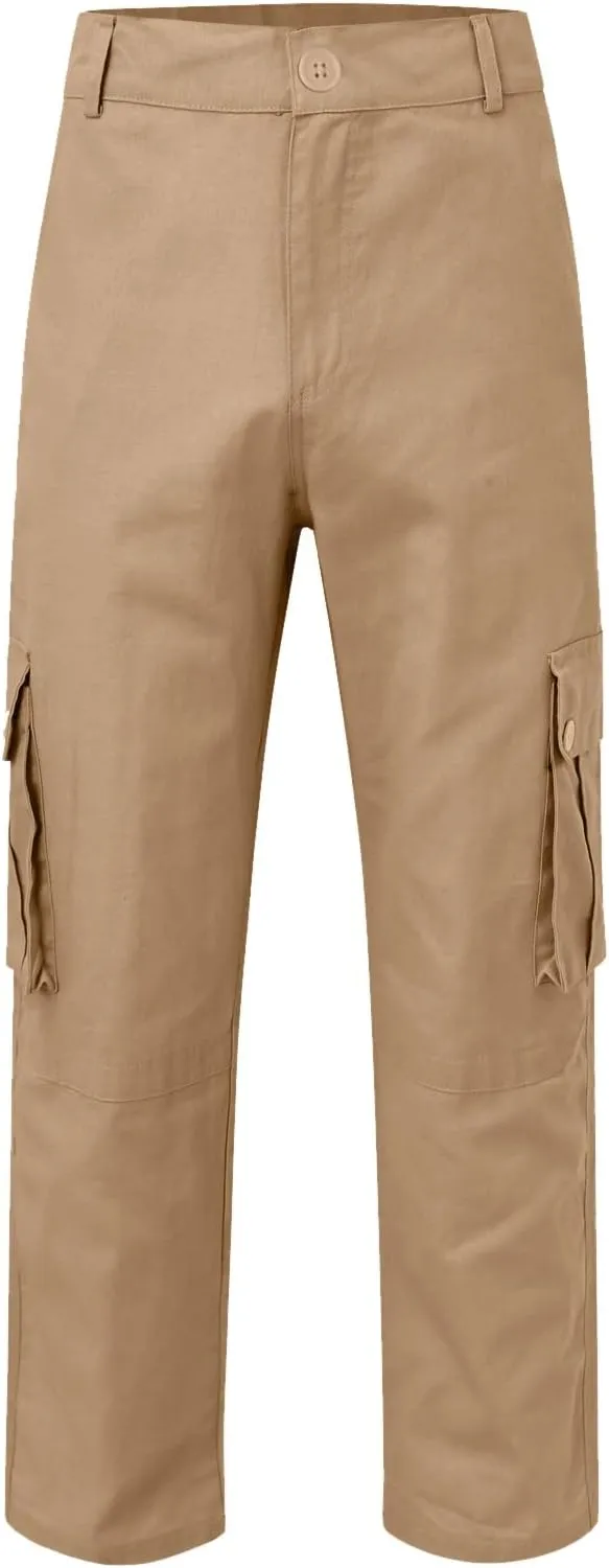 Men's Wild Cargo Pants Men's Casual Cargo Pants Military Army Camo Pants Combat Work Pants with 8 Pockets(No Belt) Men Pants