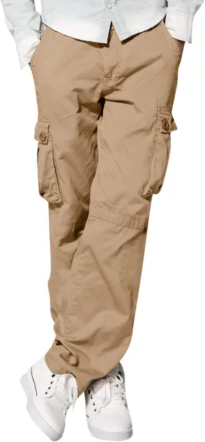 Men's Wild Cargo Pants Men's Casual Cargo Pants Military Army Camo Pants Combat Work Pants with 8 Pockets(No Belt) Men Pants