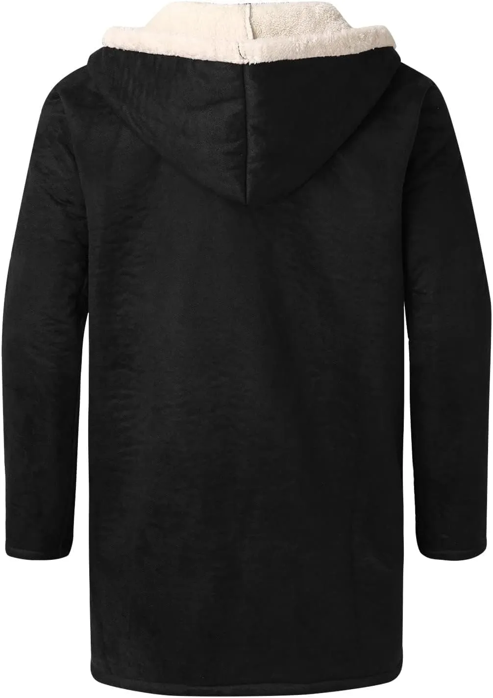 Mens Winter Coat Thick Fleece Sherpa Lined Parka Long Trench Jacket Hooded Outdoor Warm Overcoat Plus Size with Pocket