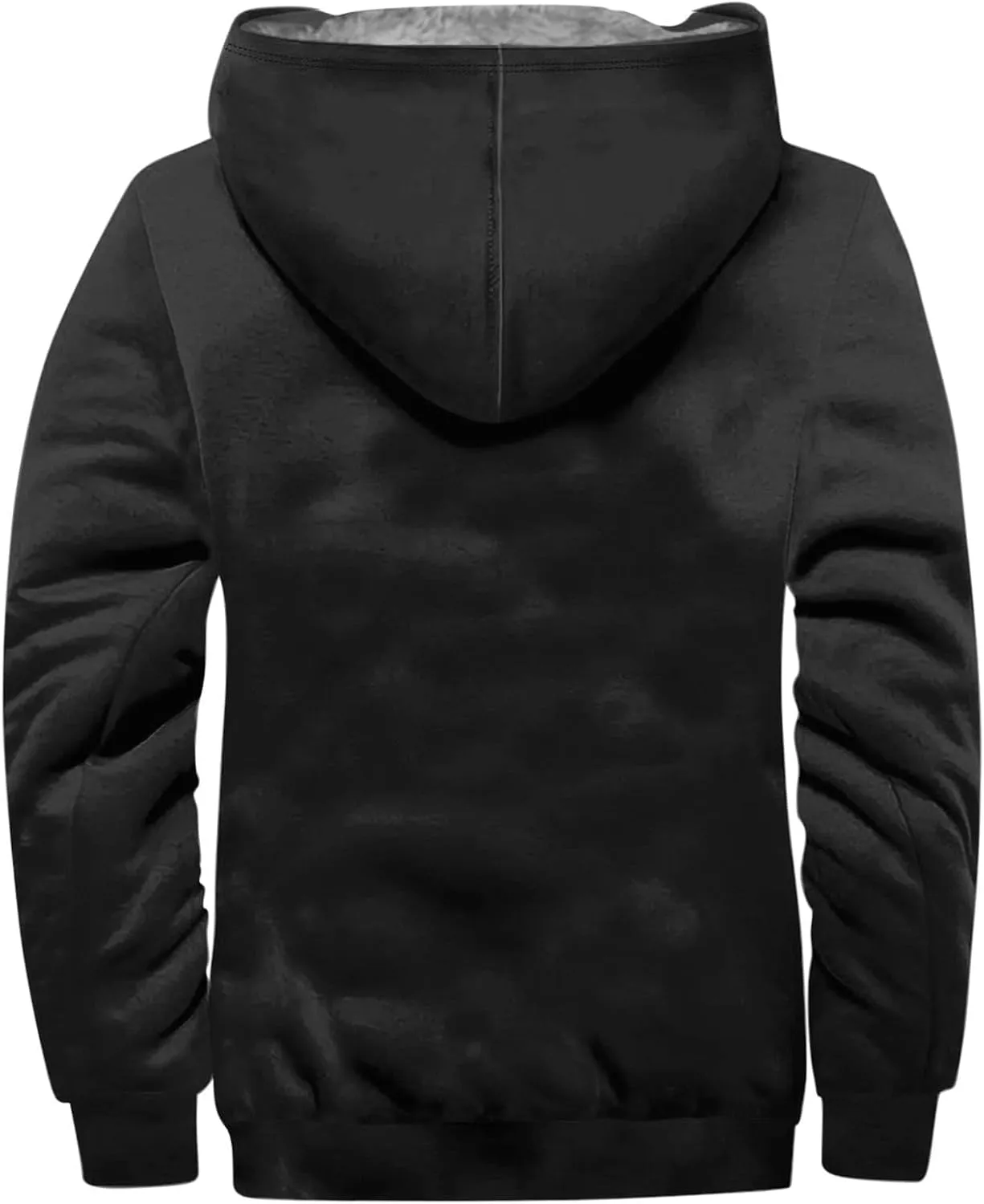 Men's Winter Waterproof Full Zip Coat Hooded Fleece Lining Sport Jacket Zip-Up Hoodie Heavy Tie Dye Thermal Outwear