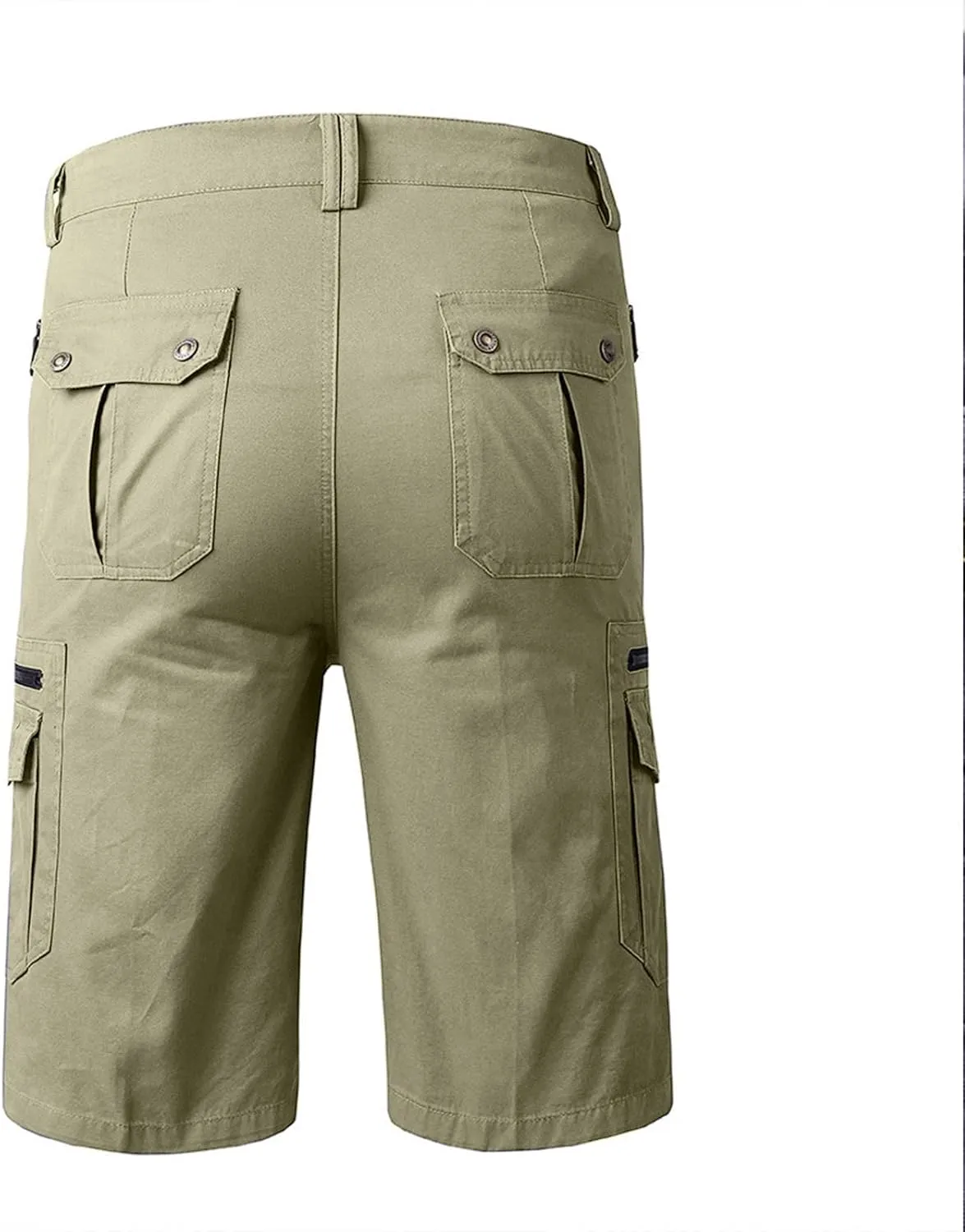 Muscularfit Casual Shorts for Men 2023 Buckle Zipper Cotton Cargo Shorts Multi Pockets Regular and Big & Tall Tooling Shorts