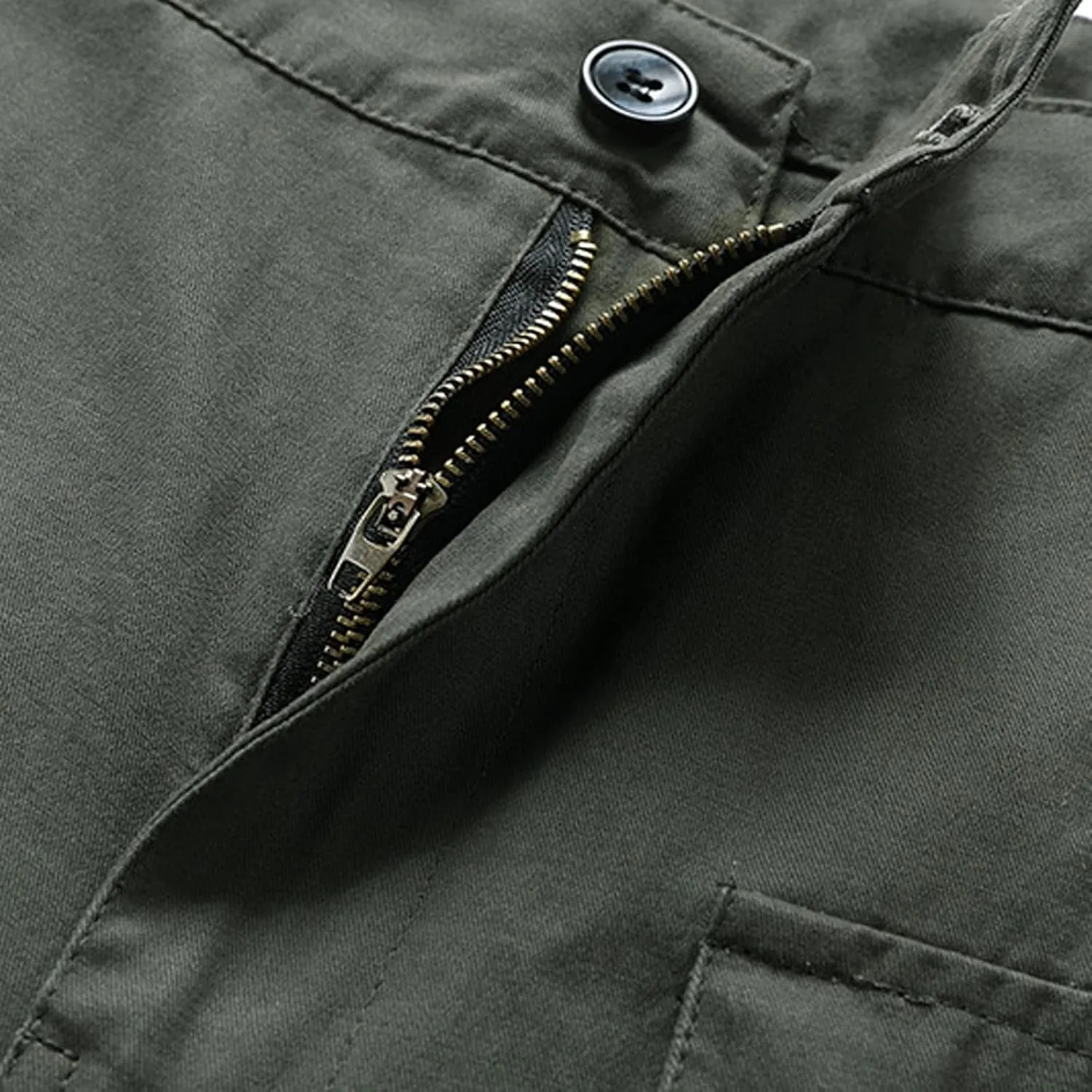 Muscularfit Cotton Mens Shorts Regular Big and Tall Multi Pockets Cargo Shorts 7" Inseam Summer Casual Sport Tooling Shorts