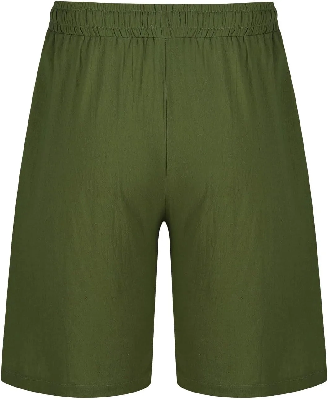 Muscularfit Men Linen Shorts Elastic Waist Drawstring Cotton Linen Shorts with Pockets Loose Fit Outdoor Summer Beach Shorts