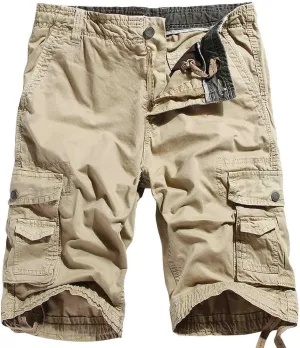 Muscularfit Mens Golf Shorts 6 Inch Inseam Regular Fit Elastic Waist Multi Pockets Cargo Shorts Ultimate Comfort Linen Shorts