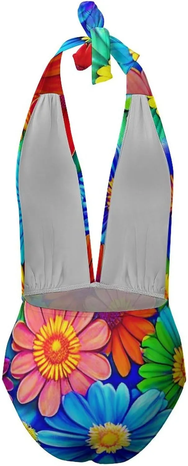 One Piece Swimsuit for All Women, High Cut Low Back Swimming Suit Monokini