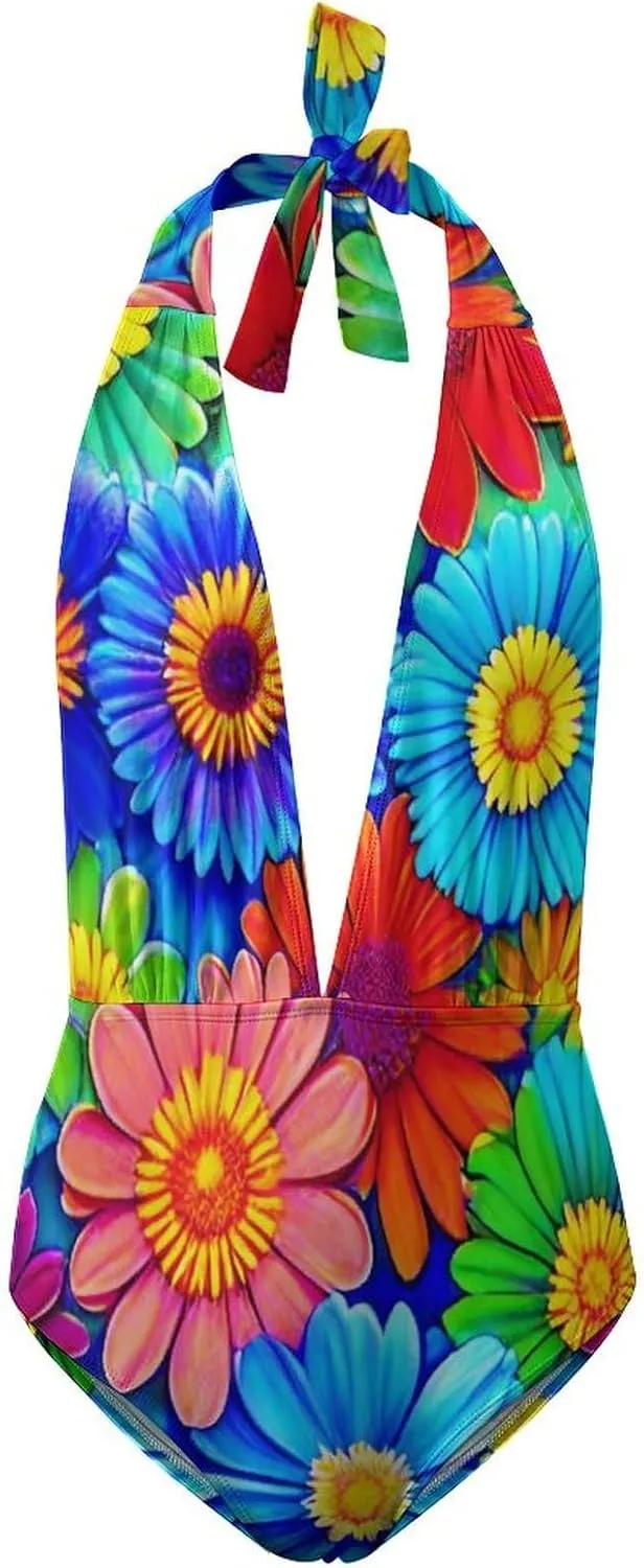 One Piece Swimsuit for All Women, High Cut Low Back Swimming Suit Monokini