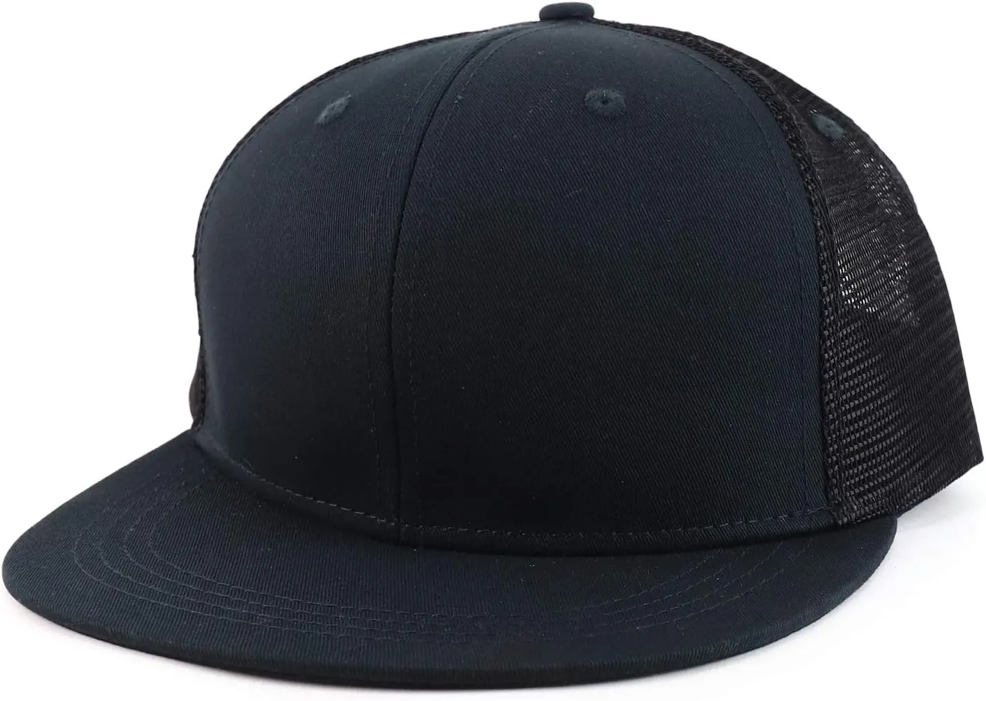 Oversize 2XL Blank Plain Structured Mesh Back Flatbill Snapback Cap