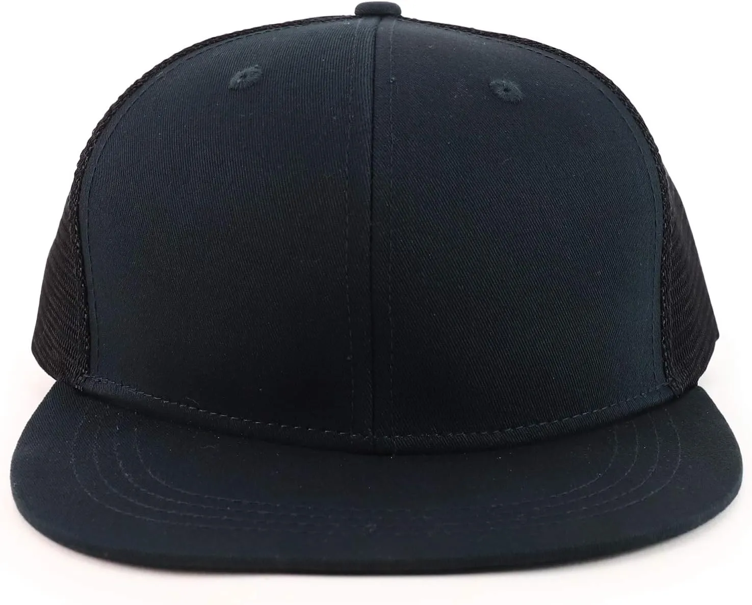 Oversize 2XL Blank Plain Structured Mesh Back Flatbill Snapback Cap