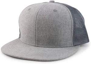 Oversize 2XL Blank Plain Structured Mesh Back Flatbill Snapback Cap