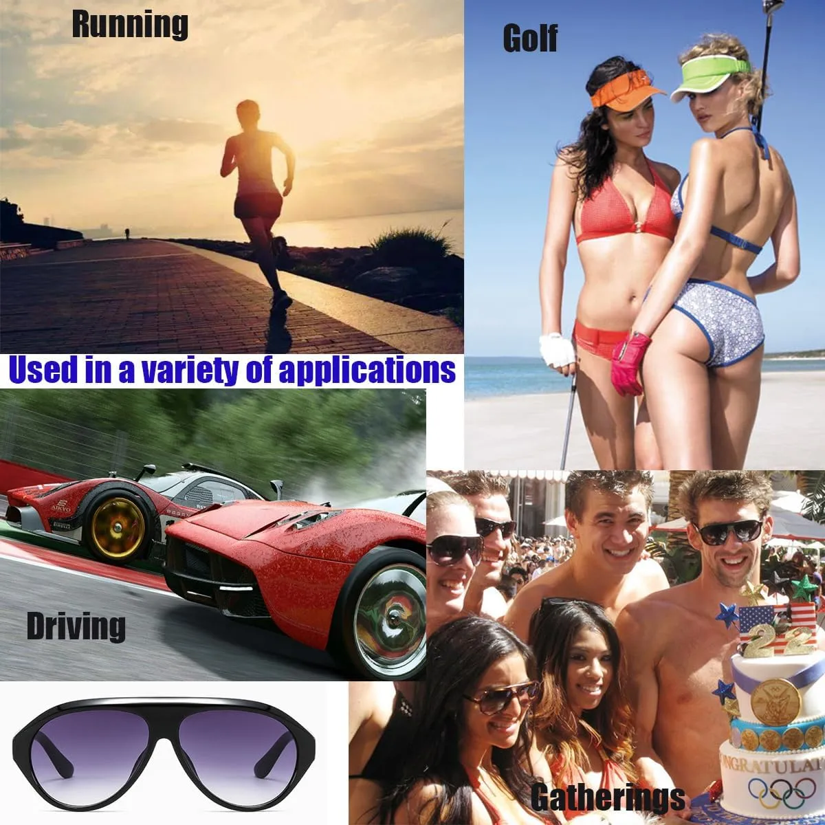 Oversized Oval Sunglasses for Driving, Photography, Running, Fishing and Sports - Anti-Dizziness and Anti-Ultraviolet,