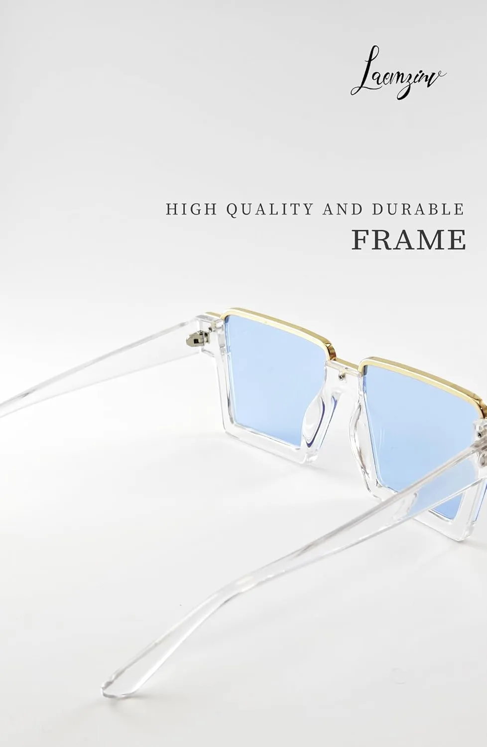 Oversized Square Blue Light Glasses for Women, Large Semi Rimless Thick Frame Reading Blocker LA044