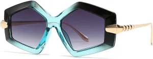 Oversized Vintage Sunglasses Women for Men Luxury Popular Punk Big Frame Metal