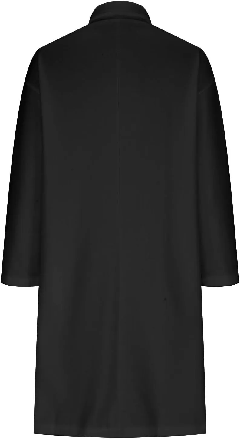 Pea Coats for Women Single Breasted Office Work Trench Coat 2024 Fall Winter Warm Loose Wool Blend Overcoat