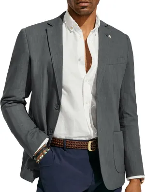 PJ PAUL JONES Mens Blazer Casual Cotton-Linen Sport Coat Lightweight 2 Button Unlined Suit Jackets