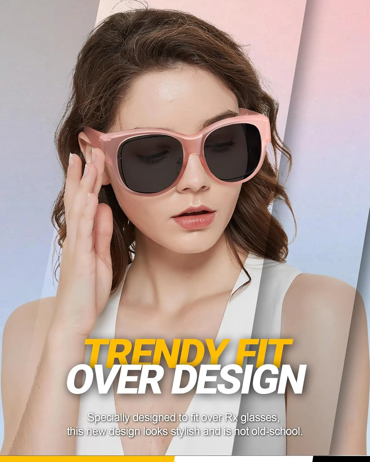 Polarized Fit Over Sunglasses for Women - Trendy Oversized Wear Over Glasses UV Protection for Driving IF5779