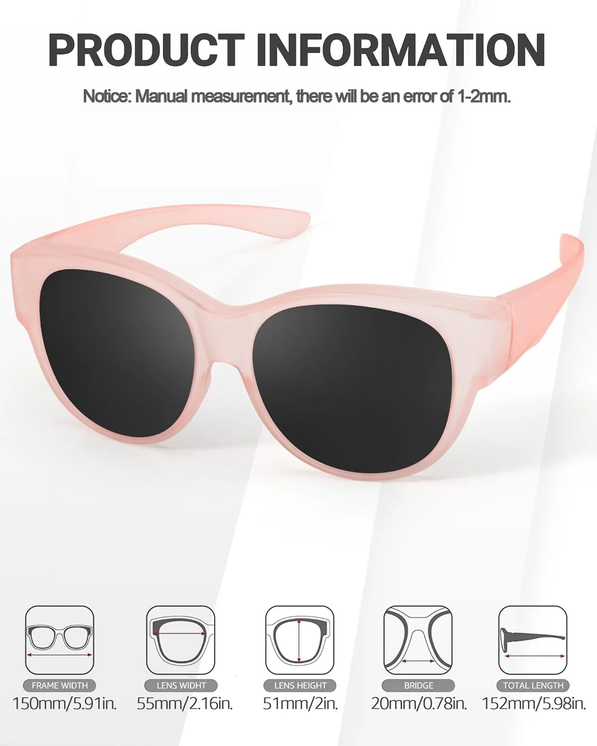 Polarized Fit Over Sunglasses for Women - Trendy Oversized Wear Over Glasses UV Protection for Driving IF5779
