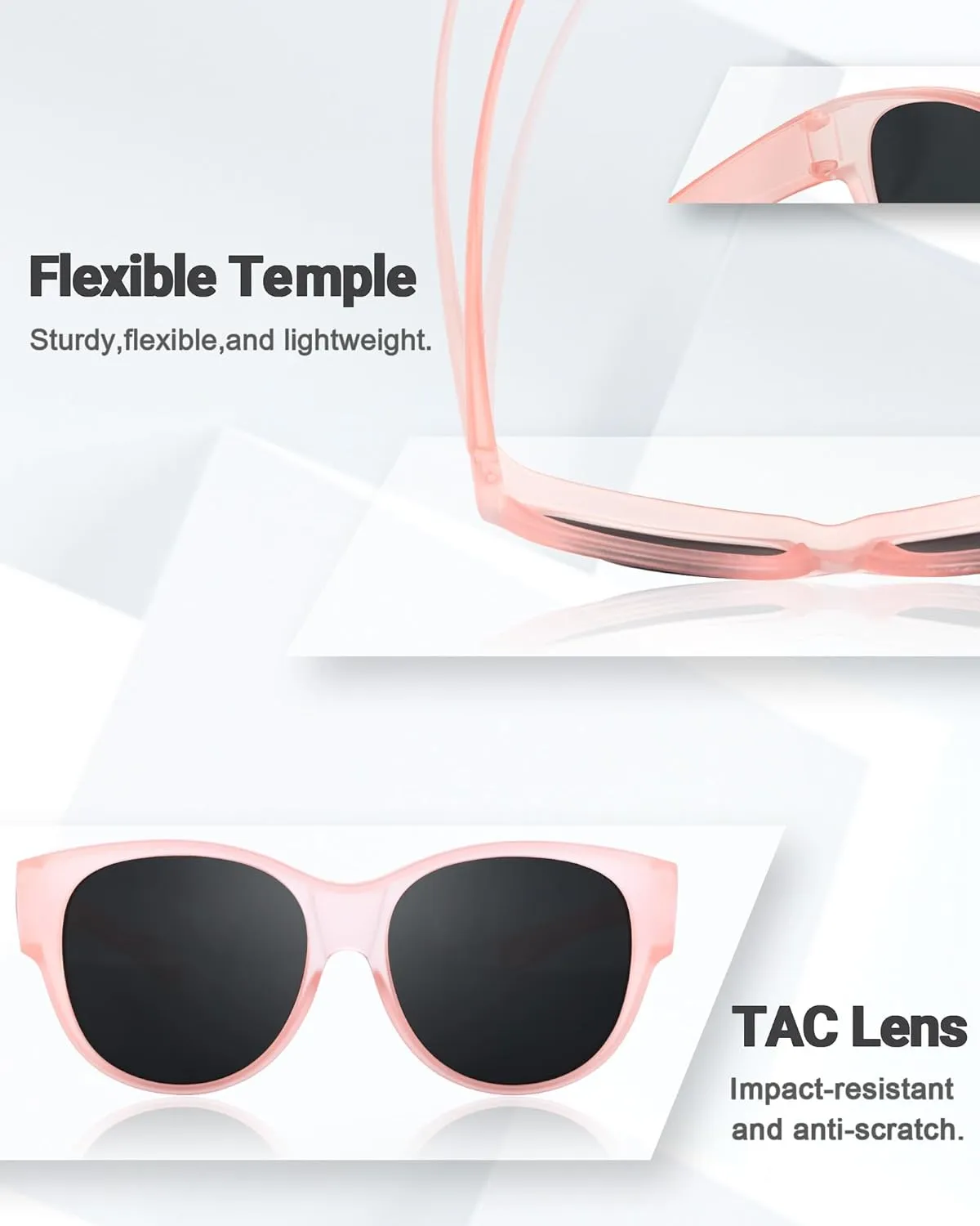 Polarized Fit Over Sunglasses for Women - Trendy Oversized Wear Over Glasses UV Protection for Driving IF5779