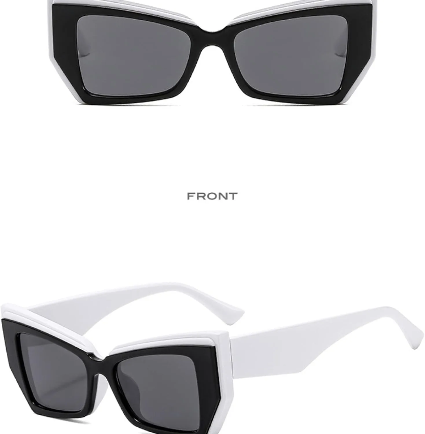 Popular Fashion Oversized Cat Eye Sunglasses Women Contrast Color Shades Uv400 Men Jelly Color Gradient