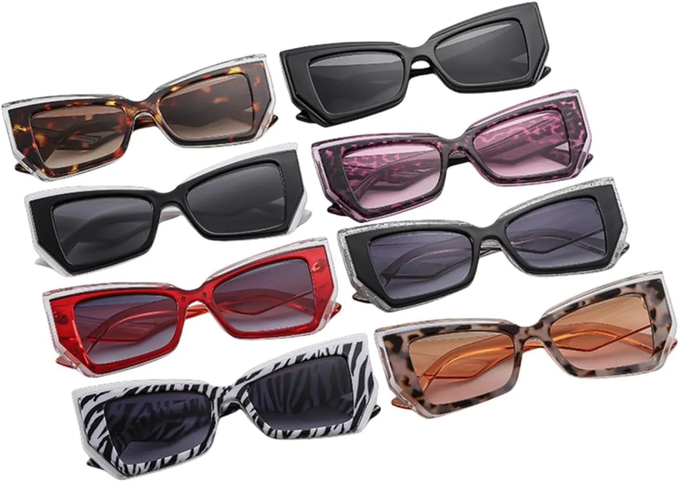 Popular Fashion Oversized Cat Eye Sunglasses Women Contrast Color Shades Uv400 Men Jelly Color Gradient