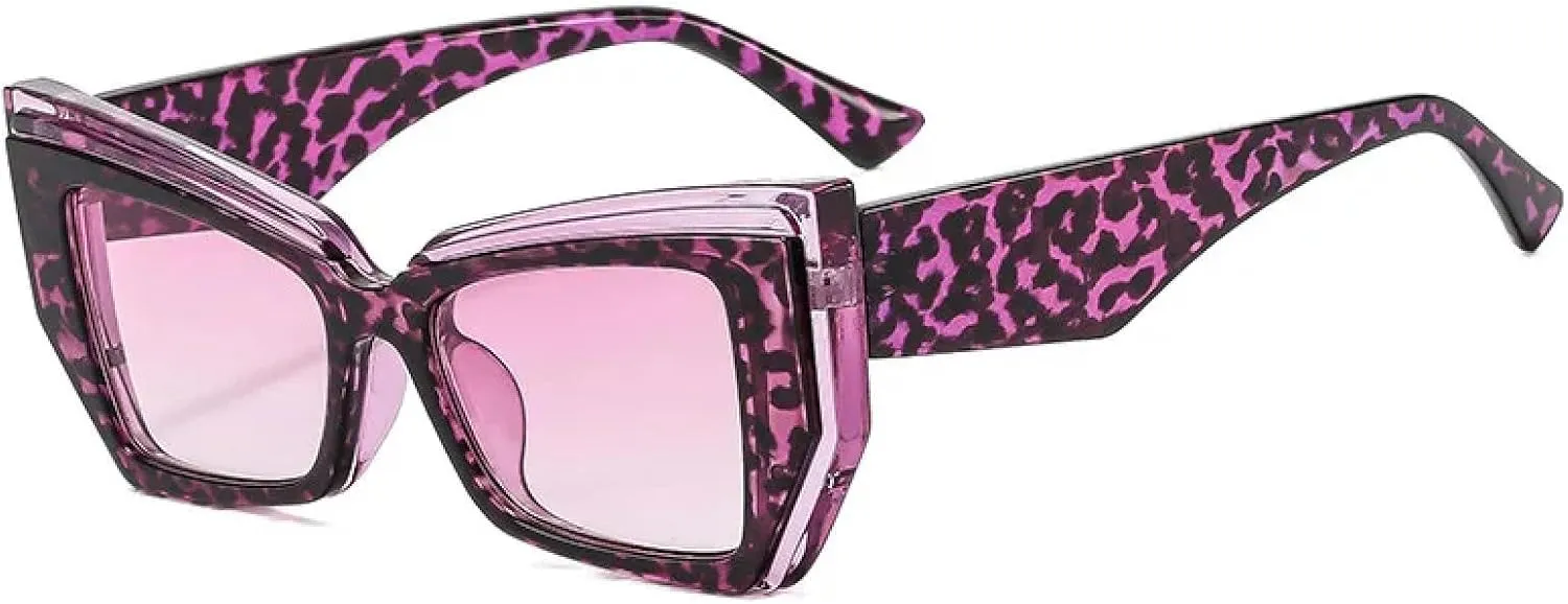 Popular Fashion Oversized Cat Eye Sunglasses Women Contrast Color Shades Uv400 Men Jelly Color Gradient