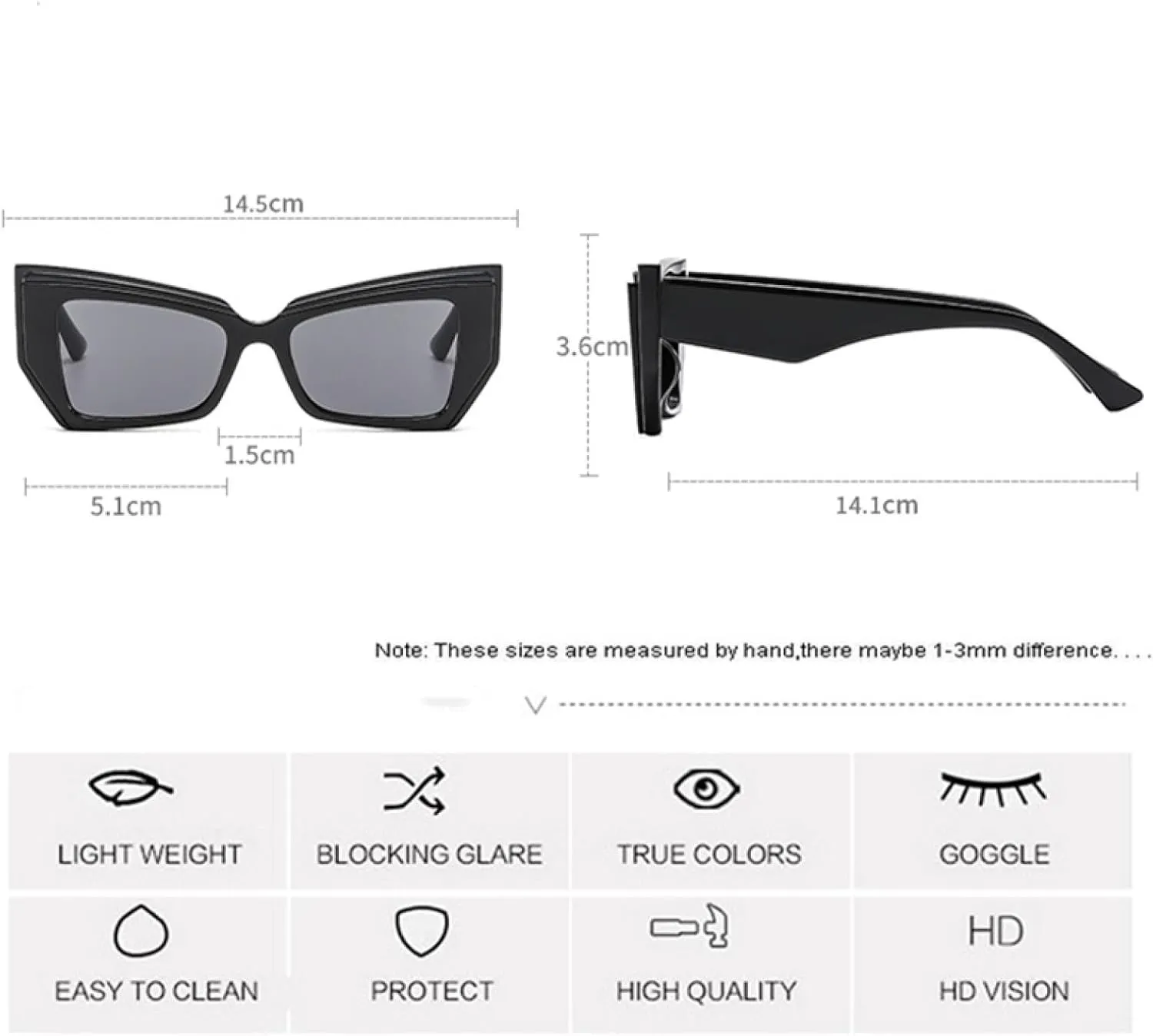 Popular Fashion Oversized Cat Eye Sunglasses Women Contrast Color Shades Uv400 Men Jelly Color Gradient