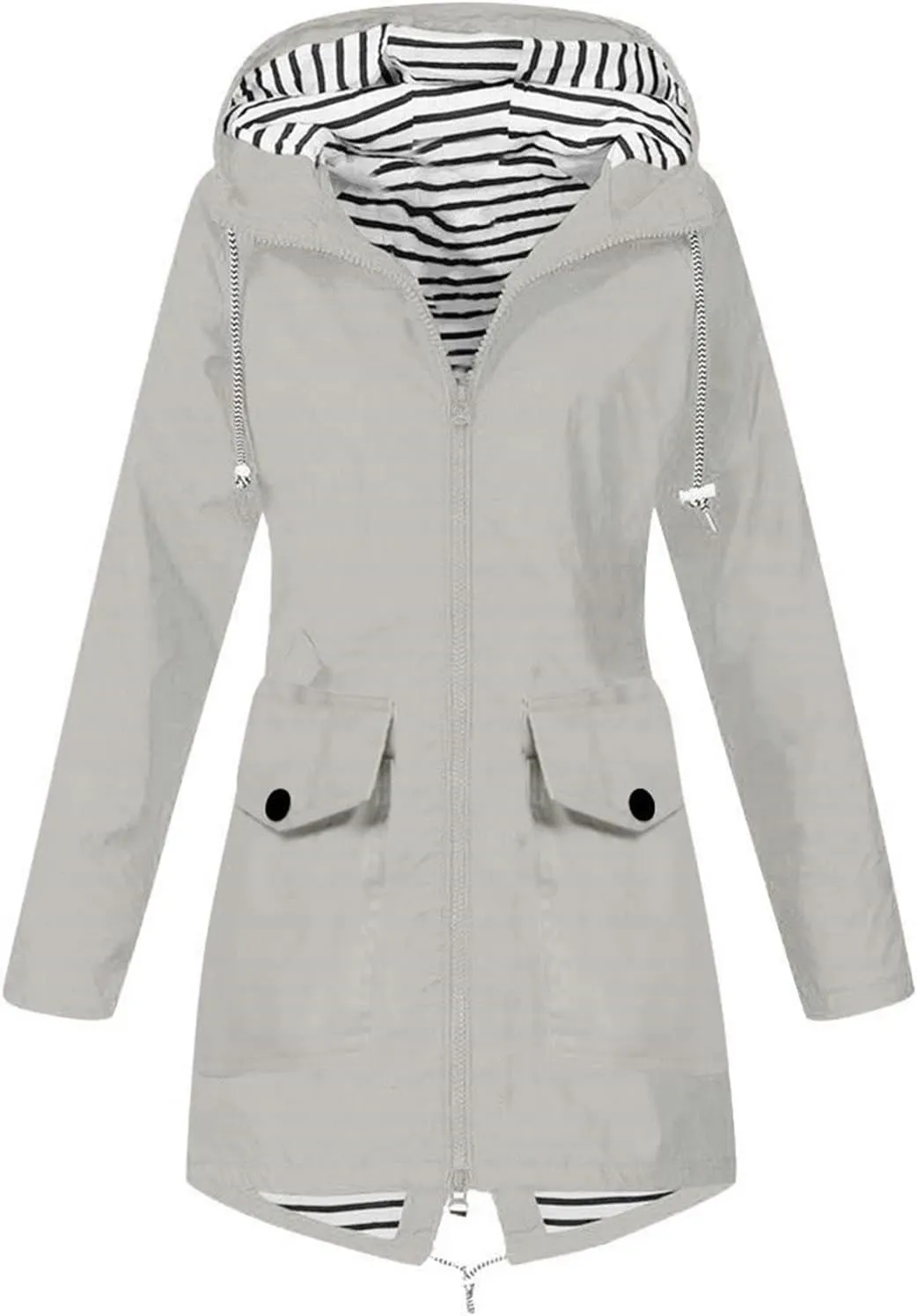 Rain Jacket Womens Waterproof with Hood Lightweight Packable Raincoat for Hiking Outdoor Windbreaker with Pockets