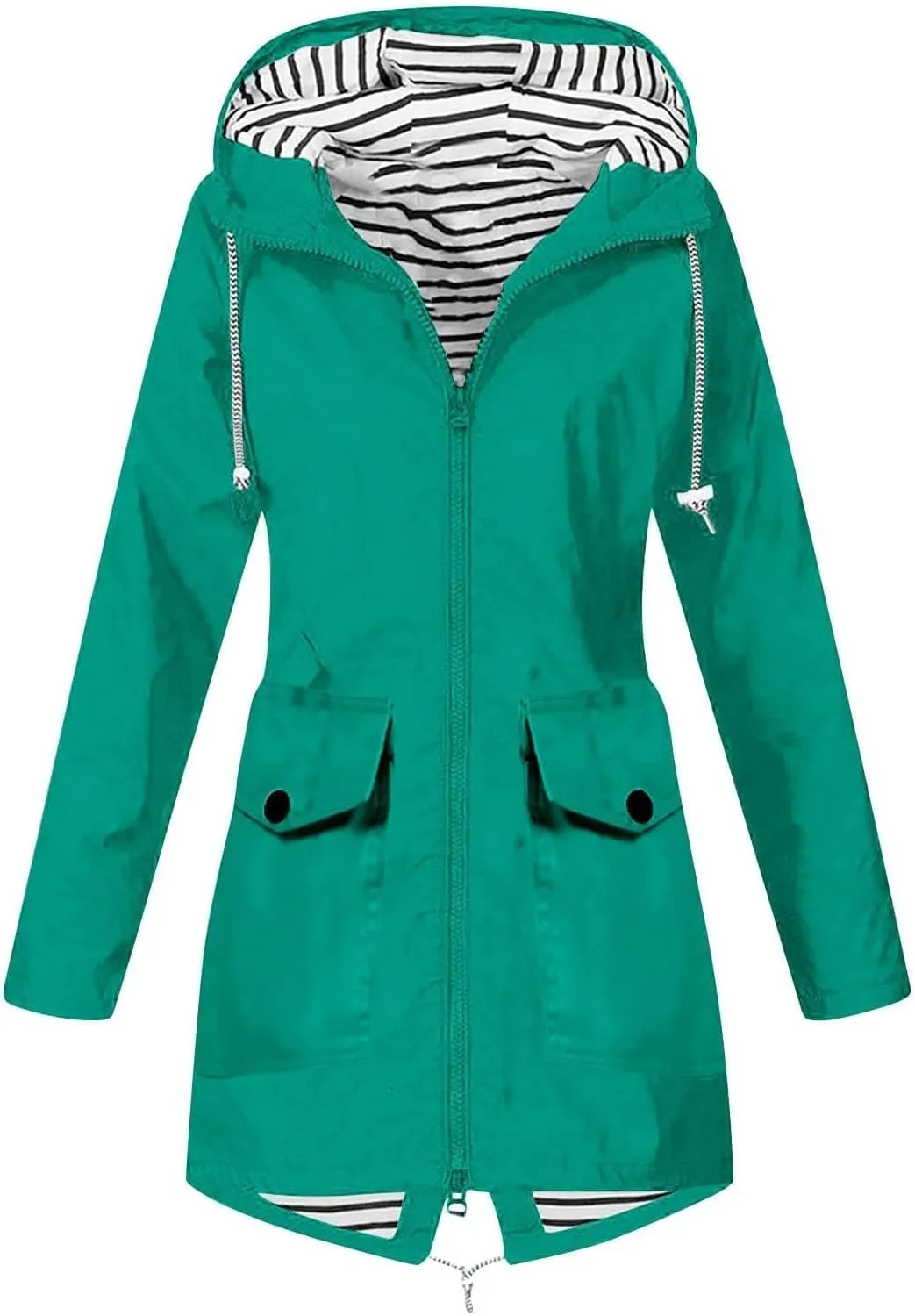 Rain Jacket Womens Waterproof with Hood Lightweight Packable Raincoat for Hiking Outdoor Windbreaker with Pockets
