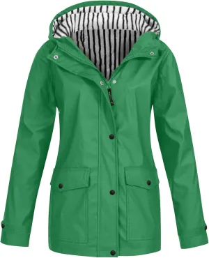 Rain Jackets for Women Waterproof Outdoor Hiking Raincoat Plus Size Lightweight Windbreaker Casual Hooded Jackets