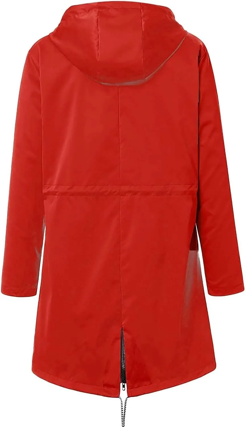 Raincoats for Women with Hood Windbreaker Zipper Hoodies Rain Jacket Waterproof Lightweight Outdoor Rain Coats Pockets