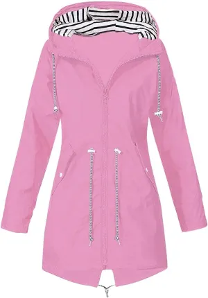 Raincoats for Women with Hood Windbreaker Zipper Hoodies Rain Jacket Waterproof Lightweight Outdoor Rain Coats Pockets