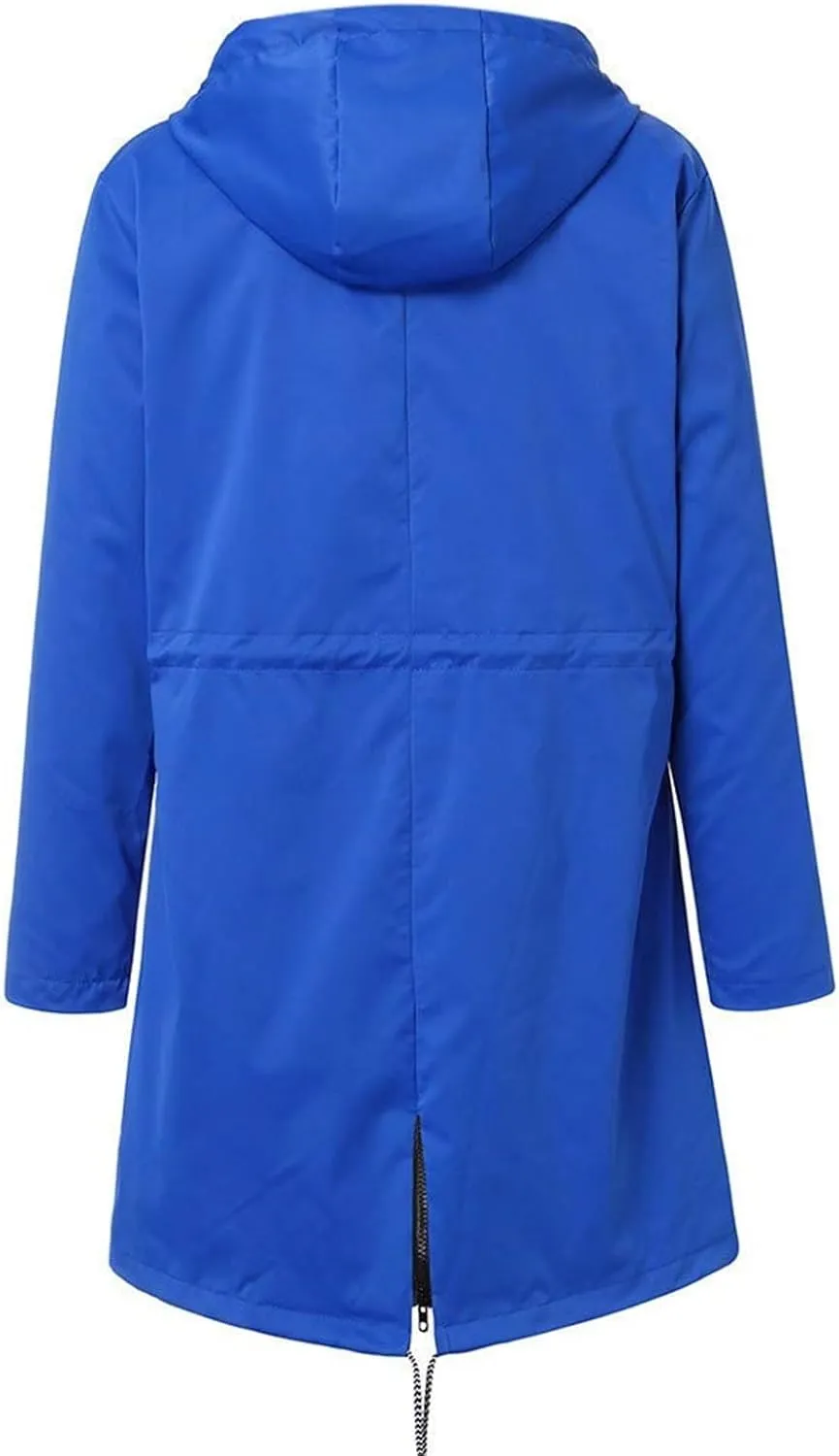Raincoats for Women with Hood Windbreaker Zipper Hoodies Rain Jacket Waterproof Lightweight Outdoor Rain Coats Pockets