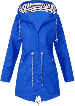 Raincoats for Women with Hood Windbreaker Zipper Hoodies Rain Jacket Waterproof Lightweight Outdoor Rain Coats Pockets