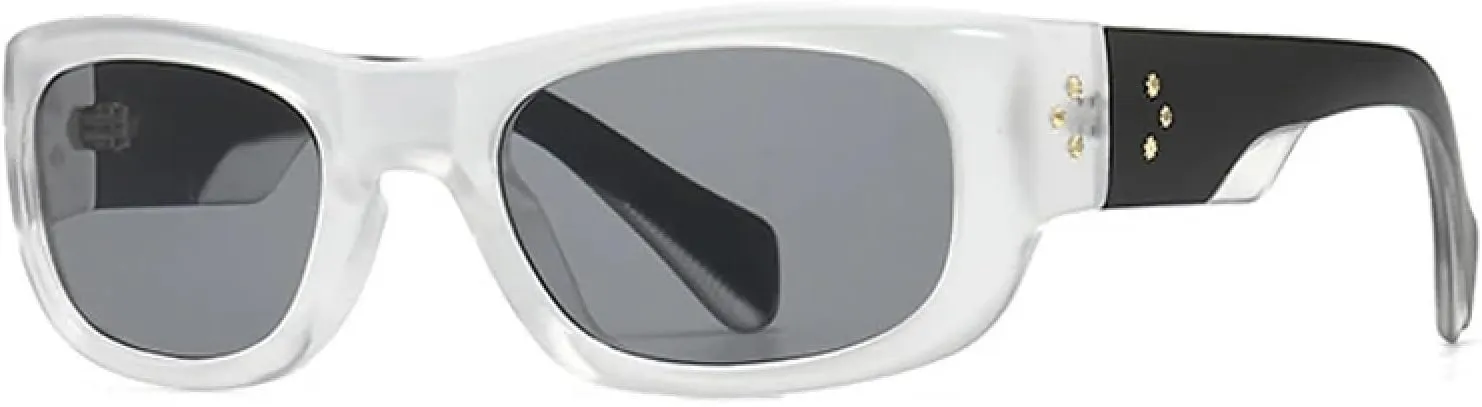 Rectangle Rivets Men Punk Sunglasses Vintage Women Uv400
