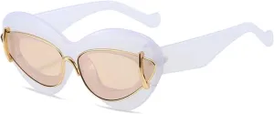 Retro Oversized Cat Eye Women Sunglasses Fashion Men Unique Lens Uv400