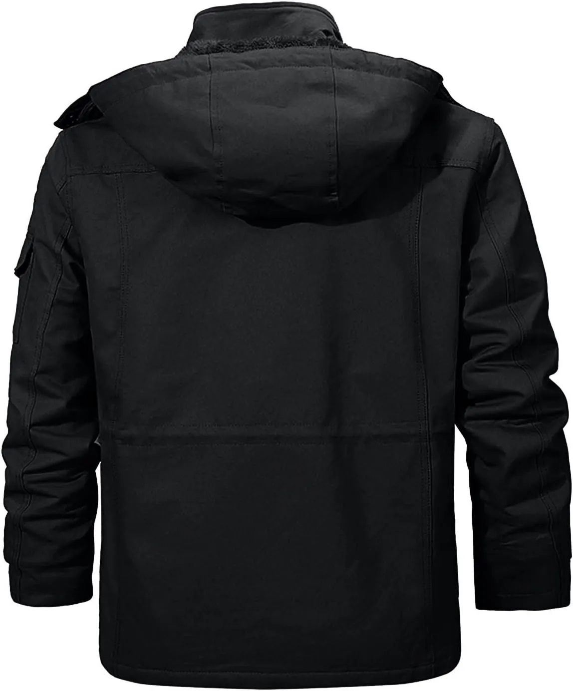 RTRDE Mens Coat Winter Jacket Military Tactial Fleece Lined Thick Work Coats Warm Cargo Hooded Jackets Coat, XL-4XL