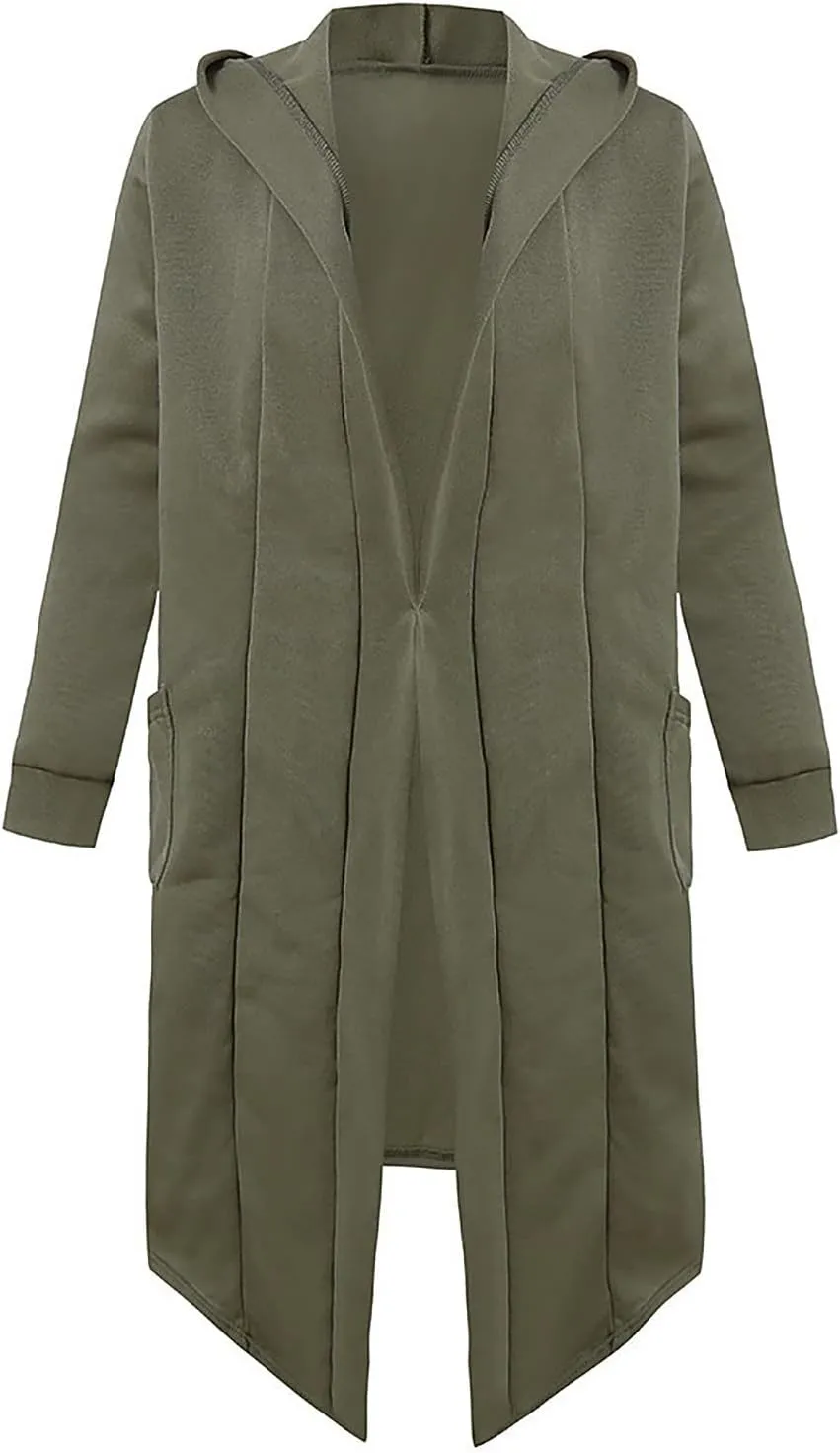RTRDE Men's Trench & Rain Coats Slim Fit Hoodie Lightweight Coat Casual Long Jacket Cloak Hooded Cape Coats, XL-3XL
